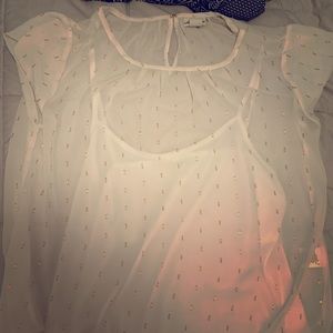 Liz Claiborne white sparkle blouse